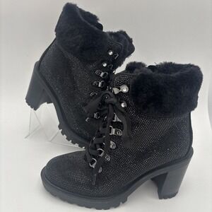 JLO Jennifer Lopez Rigly Platform Boot, Women's Size 6.5 Tweed